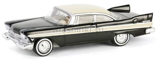 Изображение GREENLIGHT 1/64 PLYMOUTH Belvedere 1957 jet black/sand dune white
