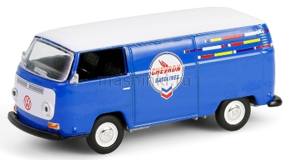 Изображение GREENLIGHT 1/64 VW T2 Panel Van Chevron 145th Anniversary 1968 blue/white