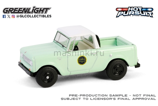 Изображение GREENLIGHT 1/64 HARVESTER Scout пикап U.S.Customs and Border Protection Border Patrol (Таможенная и пограничная служба США) 1969