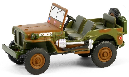 Изображение GREENLIGHT 1/64 WILLYS JEEP 12-й танковый полк 1-ой канадской танковой бригады Англия 1942 military green