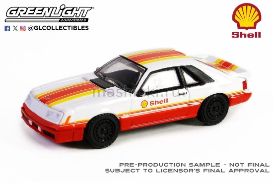 Изображение GREENLIGHT 1/64 FORD Mustang GT Shell Oil 1982 white/red/yellow