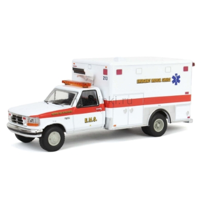 Изображение GREENLIGHT 1/64 FORD F-350 Ambulance Detroit Fire Department EMS 1995