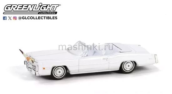 Изображение GREENLIGHT 1/64 CADILLAC Eldorado Convertible 1976 white with bull horns hood ornament