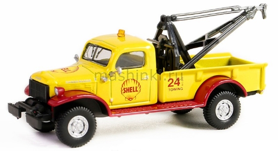 Изображение GREENLIGHT 1/64 DODGE Power Wagon эвакуатор Shell Oil 1949 yellow/red