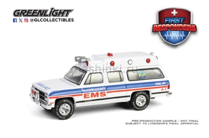 Изображение GREENLIGHT 1/64 CHEVROLET Suburban Ambulance Glacier County EMS Montana 1991
