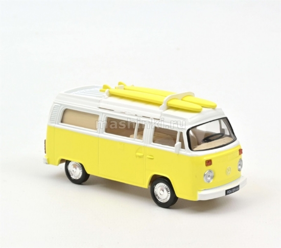 Изображение NOREV JET CAR 1/43 VW T2 Combi Camper Van с досками для серфинга 1973 yellow