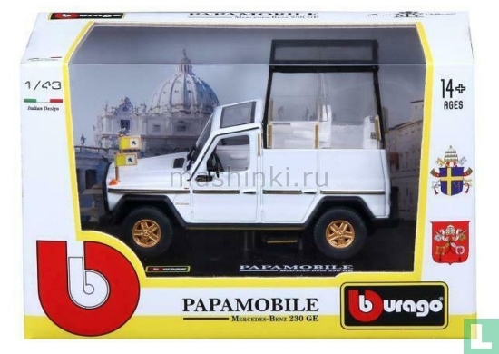 Изображение BBURAGO 1/43 MERCEDES-BENZ 230G PAPAMOBILE white/белый