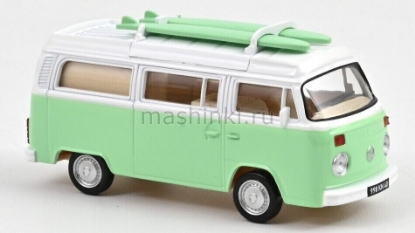 Изображение NOREV JET CAR 1/43 VW T2 Combi Camper Van с досками для серфинга 1973 green