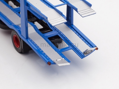 Изображение IXO 1/43 MAN 19.320 с прицепом-автовозом 1970 blue