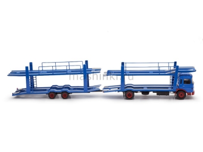 Изображение IXO 1/43 MAN 19.320 с прицепом-автовозом 1970 blue