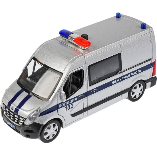 Изображение ТЕХНОПАРК RENAULT Master Полиция 14 см (свет, звук) серебристый