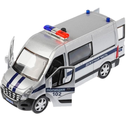 Изображение ТЕХНОПАРК RENAULT Master Полиция 14 см (свет, звук) серебристый
