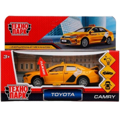 Изображение ТЕХНОПАРК TOYOTA Camry такси 12 см (свет, звук) желтый