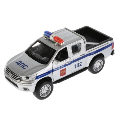 Изображение ТЕХНОПАРК TOYOTA Hilux Полиция 12 см (свет, звук) серебристый
