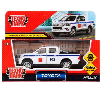 Изображение ТЕХНОПАРК TOYOTA Hilux пикап Полиция 12 см белый
