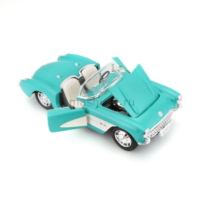 Изображение MAISTO 1/24 CHEVROLET Corvette Turquoise 1957 цвет blue/голубой