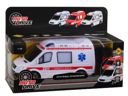 Изображение R/C AUTODRIVE 1/18 Скорая помощь р/у СЛУЖБА СПАСЕНИЯ свет