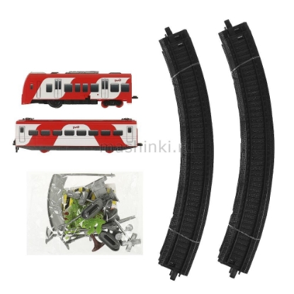 Изображение Ж/Д ИГРАЕМ ВМЕСТЕ Железная дорога Ласточка РЖД (свет, звук) 17 деталей 280 см