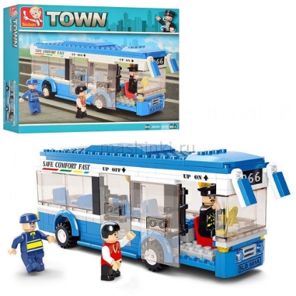 Изображение Конструктор SLUBAN Автобус с фигурками 235 деталей