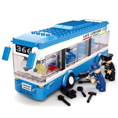 Изображение Конструктор SLUBAN Автобус с фигурками 235 деталей