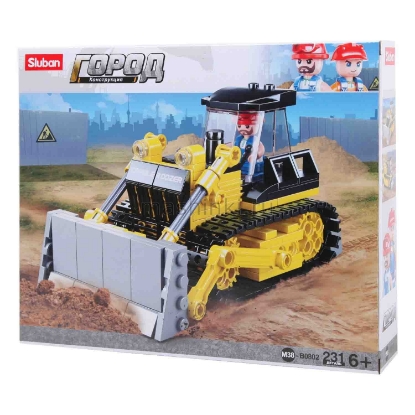 Изображение Конструктор SLUBAN Бульдозер с фигуркой 231 деталь