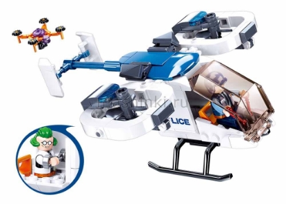 Изображение Конструктор SLUBAN Вертолет фигурки Полиция 161 деталь