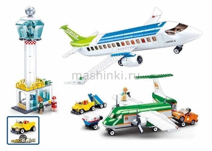 Изображение Конструктор SLUBAN Аэропорт с фигурками 731 деталей