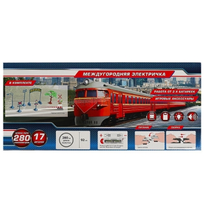 Изображение Ж/Д ТЕХНОДРАЙВ Электричка междугородняя 280 см (свет, звук) красный