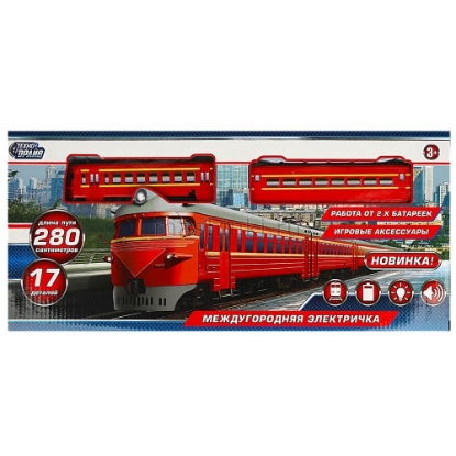 Изображение Ж/Д ТЕХНОДРАЙВ Электричка междугородняя 280 см (свет, звук) красный