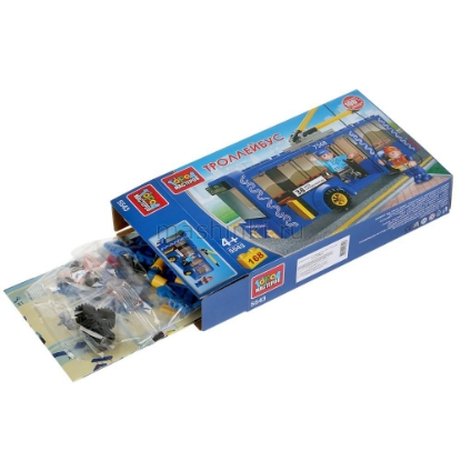 Изображение Конструктор ГОРОД МАСТЕРОВ Троллейбус с фигурками 168 деталей