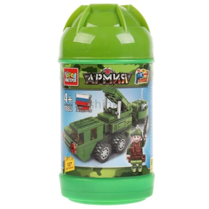 Изображение Конструктор ГОРОД МАСТЕРОВ Зенитно-ракетный комплекс 127 деталей в банке