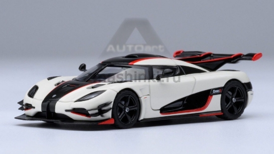 Изображение AUTOART 1/64 KOENIGSEGG One pebble white/carbon black/red accents
