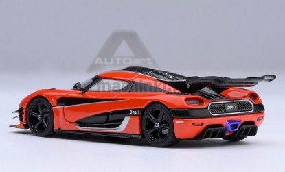 Изображение AUTOART 1/64 KOENIGSEGG One lava orange/carbon fiber/silver stripes