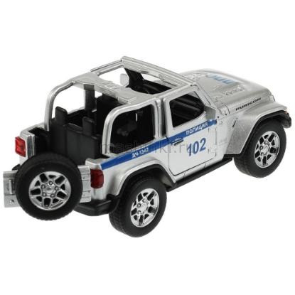 Изображение ТЕХНОПАРК JEEP Wrangler Rubicon Полиция 12 см (свет, звук) серебристый