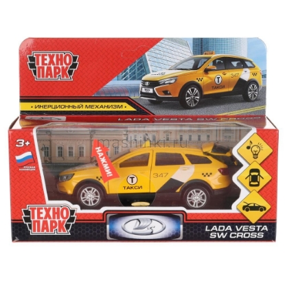 Изображение ТЕХНОПАРК LADA Vesta SW Cross такси 12 см (свет, звук) желтый