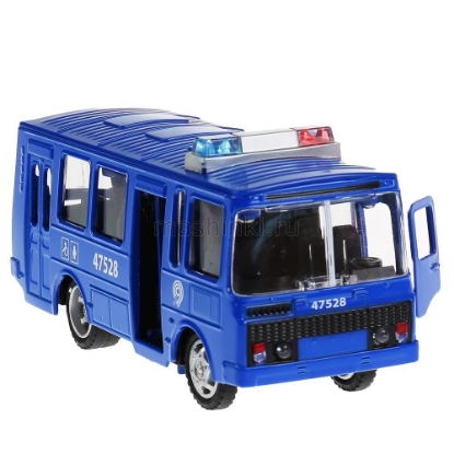 Изображение ТЕХНОПАРК Автобус ПАZ-3205 14 см (свет, звук) синий