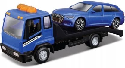 Изображение BBURAGO 1/43 Эвакуатор + машина STR Fire Flatbed Transport blue/синий