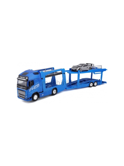 Изображение BBURAGO 1/43 STR. FIRE Multicar Carrier - VOLVO FH16 Cab w/front trailer + PORSCHE 911 GT2 RS