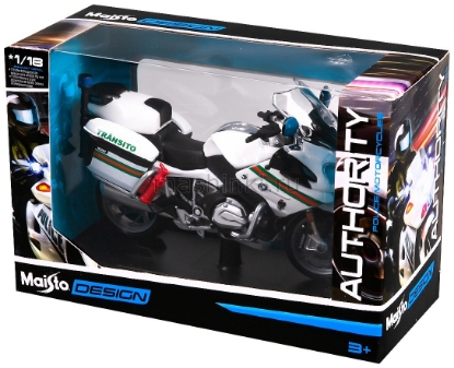 Изображение MAISTO 1/18 Мотоцикл YAMAHA FJR1300A Police white/белый