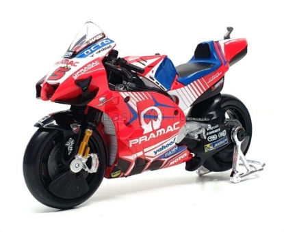 Изображение MAISTO 1/18 Мотоцикл DUCATI Pramac Racing 2021 №89 Jorge Martin, №5 Johann Zarco red/красный