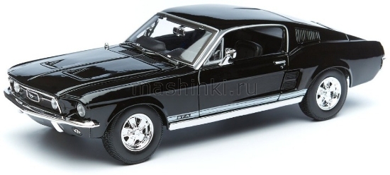 Изображение MAISTO 1/18 FORD Mustang Fastback 1967 black/черный