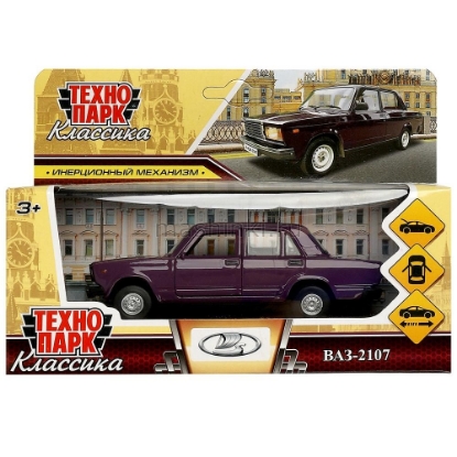 Изображение ТЕХНОПАРК ВАЗ-2107 ЖИГУЛИ 12 см фиолетовый (баклажан)