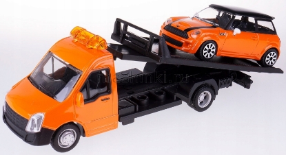 Изображение BBURAGO 1/43 Эвакуатор + машина STR Fire Flatbed Transport orange/оранжевый