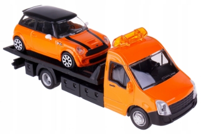 Изображение BBURAGO 1/43 Эвакуатор + машина STR Fire Flatbed Transport orange/оранжевый