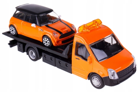 Изображение BBURAGO 1/43 Эвакуатор + машина STR Fire Flatbed Transport orange/оранжевый