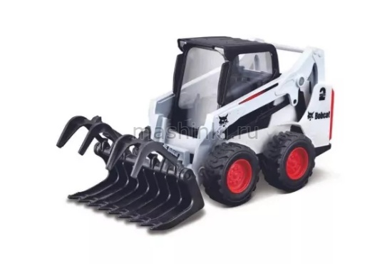 Изображение BBURAGO 1/50 Машина строительная Bobcat Toolcat S590 с вилами white/белый