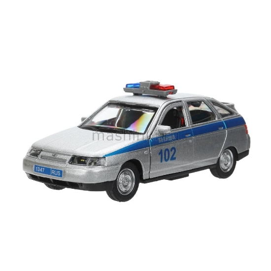 Изображение ТЕХНОПАРК ВАЗ-2112 LADA Полиция (свет, звук) 12 см серебристый