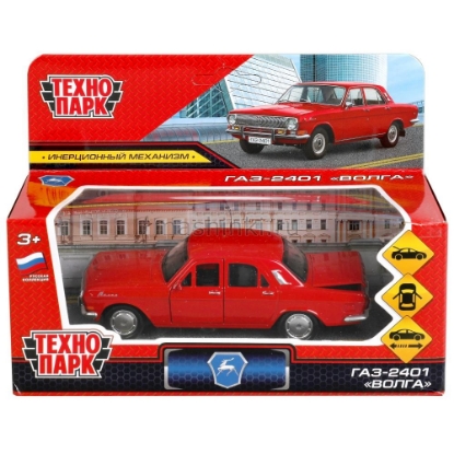 Изображение ТЕХНОПАРК ГАЗ-2401 ВОЛГА 12 см красный