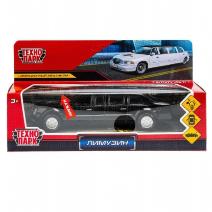 Изображение ТЕХНОПАРК Лимузин 18 см (свет, звук) металл. в ассорт. черный, белый