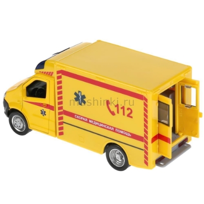 Изображение ТЕХНОПАРК ГАЗЕЛЬ Next Скорая медпомощь Реанимация 15 см (свет, звук) желтый